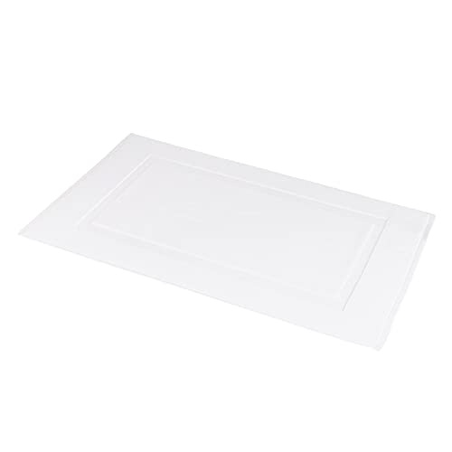 Amazon Basics Banded Bathroom Bath Rug Mat, Bright White, 31' L x 20' W