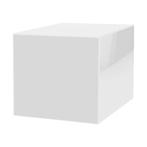 8 Inch White Acrylic Box Display with One Open Side No Lid Versatile Square Lucite One Piece Counter or Tabletop Storage Bin or Retail Product Riser by Marketing Holders