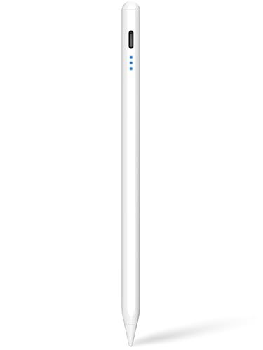 apple pencil 2nd generation, apple pen with 10X Fast Charge&Tilt Sensitive& Palm Rejection& Magnetic for ipad pen/Pro/Air/Mini, ipad Pencil for Professional Drawing, Writing, Working, Studying (White)