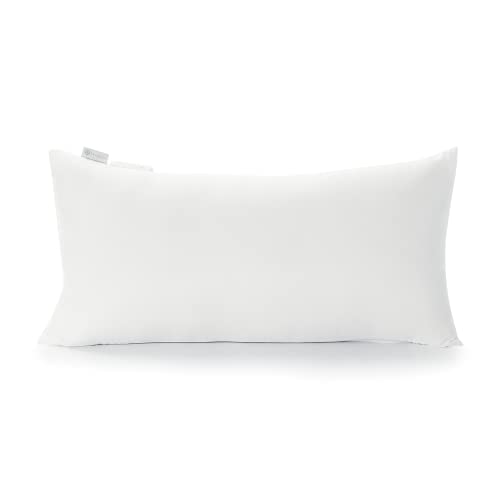 Acanva Throw Pillow Stuffer Inserts Decorative Rectangle Premium Sham Forms Cushion for Sofa Couch Chair, 12x24 Inch (Pack of 1), White