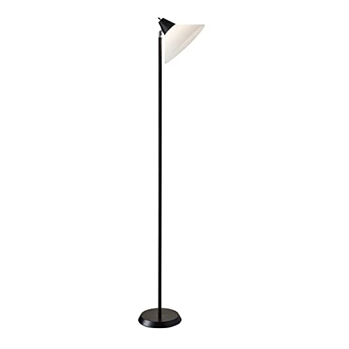 Adesso Home 3677-01 Transitional One Light Floor Lamp from Swivel Collection in Black Finish, Table