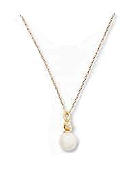Kate Spade New York Pearl Mini Pendant Necklace, Cream and Goldtone