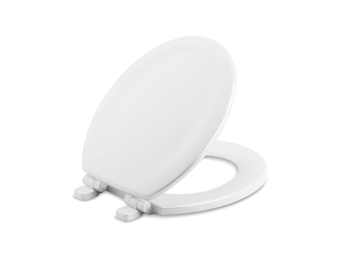 KOHLER Stonewood Quiet-Close Round-front, Slow-Close, Wood, White toilet seat, K-20467-0, White