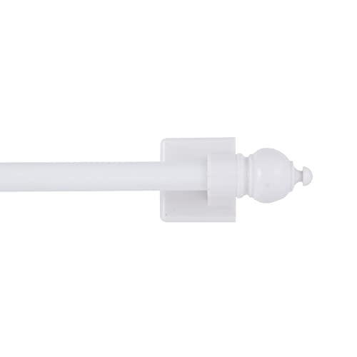 Kenney 7/16' Multi-Use Adjustable Petite Cafe Magnetic Rod, 16-28', White