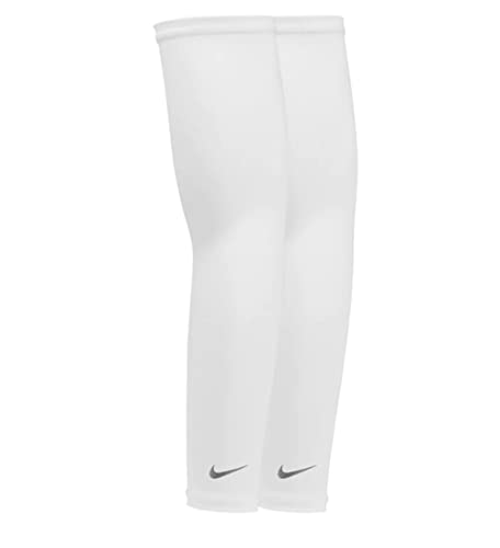 Nike Dri-Fit UV Solar Arm Sleeves - 1 Pair - Unisex - Adult (White, Adult S/M)