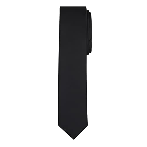 Jacob Alexander Men's Skinny Width 2' Solid Color Tie - Black