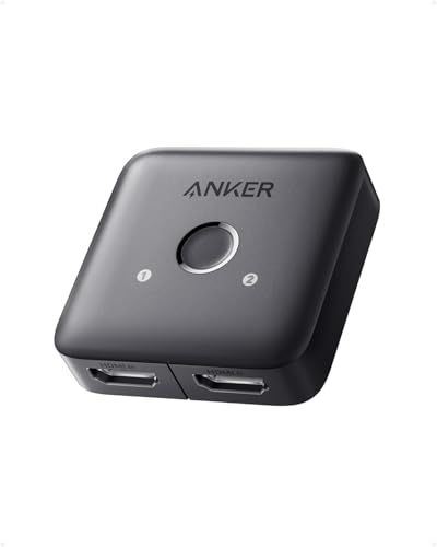 Anker HDMI Switch, 4K@60Hz Bi-Directional HDMI Switcher, 2 in 1 Out with Smooth Finish, Supports HDR, 3D, Dolby, Compatible with Laptops, PC, Xbox Series, PS5 / PS4, Projector, and More