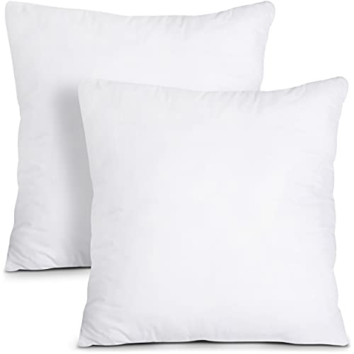 Utopia Bedding Throw Pillows Insert (Pack of 2, White) - 16 x 16 Inches Bed and Couch Pillows - Indoor Decorative Pillows