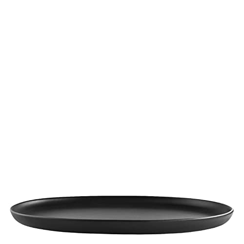 Eva Solo Stoneware Nordic Kitchen Oval Serving Platter, 36 cm, Black