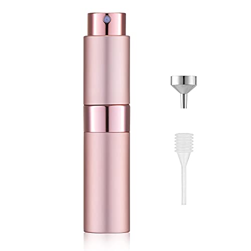 LISAPACK 8ML Atomizer Perfume Spray Bottle for Travel, Empty Refillable Cologne Dispenser, Portable Sprayer (Pink)