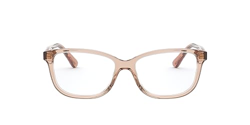 Coach HC6143 Prescription Eyewear Frames, Transparent Peach/Demo Lens, 52 mm