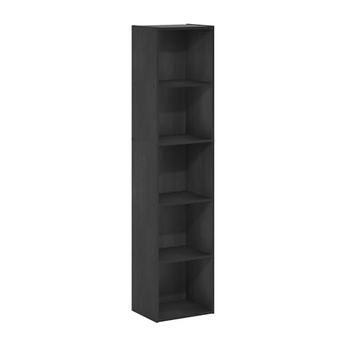 Furinno Luder Bookcase / Book / Storage, 5-Tier Cube, Blackwood