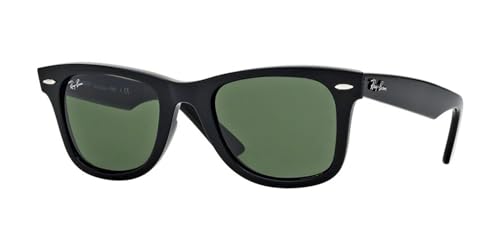 Ray-Ban RB2140 Original Wayfarer Square Sunglasses, Black/Green Polarized, 54 mm