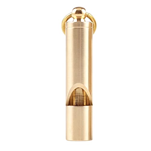 Loudest Brass Whistle Best Premium Emergency Whistle One Piece Outdoor Survival Whistle On Key-Chain or Hang Around Your Neck and Carry it Anywhere!