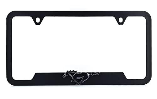 Ford Mustang Plastic License Plate Frame Tag Holder with 3D Emblem