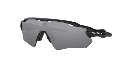 Oakley Men's OO9208 Radar EV Path Rectangular Sunglasses, Matte Black/Prizm Black Polarized, 38 mm