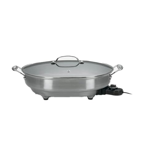 Cuisinart CSK-150 1500-Watt Nonstick Oval Electric Skillet,Brushed Stainless 18 IN