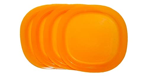 Tupperware Impressions Microwave Lunch Dinner Plates Set of 4 Orange