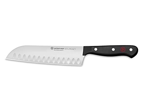 WÜSTHOF Gourmet 7' Hollow Edge Santoku Knife,Black