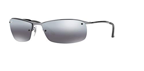 Ray-Ban RB3183 004/82 63M Gunmetal/Grey Mirror Silver Gradient Polarized Sunglasses For Men+ BUNDLE with Designer iWear Eyewear Kit
