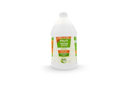 Eat Cleaner Fruit and Vegetable Wash Refill Removes Pesticides that Water Can’t. Keeps Produce Fresh, Vegan, Gluten Free, 64 Oz