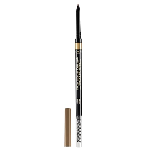 L'Oreal Paris Makeup Brow Stylist Definer Waterproof Eyebrow Pencil, Ultra-Fine Mechanical Pencil, Draws Tiny Brow Hairs and Fills in Sparse Areas and Gaps, Blonde, 0.003 Ounce (Pack of 1)