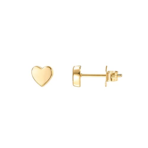 PAVOI 14K Yellow Gold Plated 925 Sterling Silver Earrings | Tiny Heart Stud Earrings | Gold Stud Earrings for Women