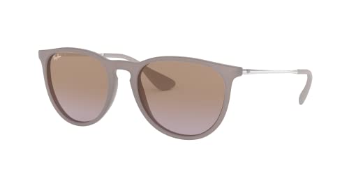 Ray-Ban RB4171 Erika Round Sunglasses, Dark Rubber Sand/Violet Gradient Brown, 54 mm