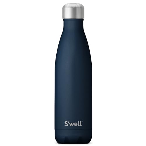 S'well Stainless Steel Water Bottle, 17oz, Azurite, Triple Layered Vacuum Insulated Containers Keeps Drinks Cold for 36 Hours and Hot for 18, BPA Free, Perfect for On the Go