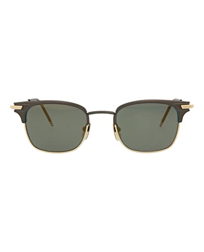 Thom Browne TB-102-A-T-BLK-GLD-49 Sunglasses Black Gold w/Grey Lens 49mm