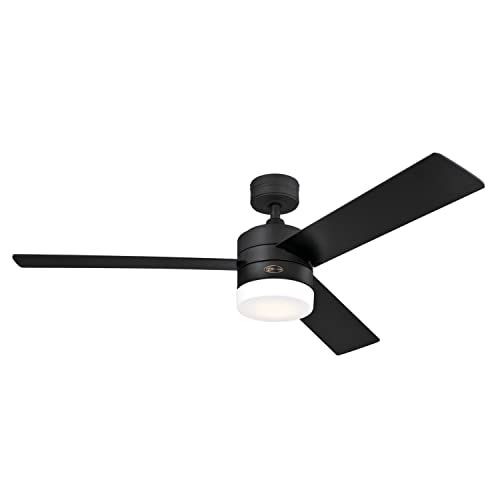 Westinghouse Lighting 74006A00 Modern Alta Vista Works with Alexa Smart WiFi Ceiling Fan with LED Light, Remote Control 52 Inch Matte Black Finish, Opal Frosted Glass, A Certified for Humans Device