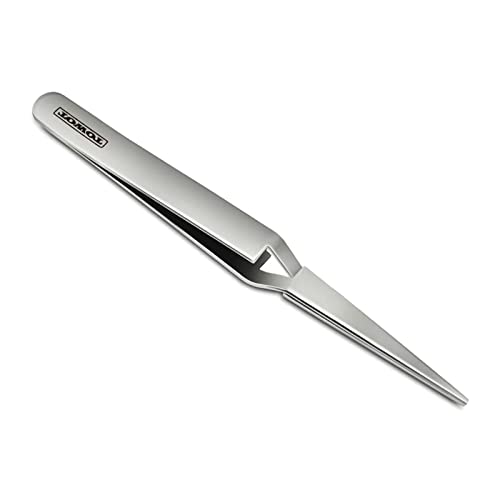 TOWOT Precision Tweezers Reverse Tweezers For Electronic Soldering Precision Reverse Ceramic Tweezers Non-Conductive Heat Resistant (Straight Tweezer)