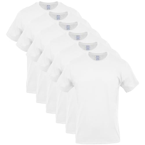 Gildan Men's Crew T-Shirts, Multipack, Style G1100, White (6-Pack), Large
