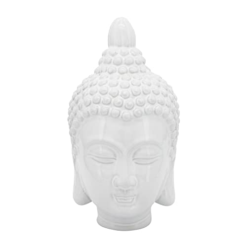Sagebrook Home Ceramic 10' Buddha Head, White
