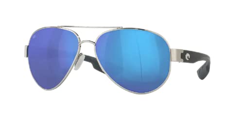 Costa Del Mar South Point 6S4010 401015 59MM 21 Palladium/Blue MIrror 580G Glass Polarized Pillot Sunglasses for Men+ BUNDLE With Designer iWear Eyewear Kit