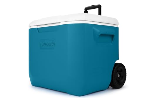 Coleman Chiller Series 60qt Wheeled Portable Cooler, Insulated Hard Cooler with Ice Retention & Heavy-Duty Wheels & Handle, Great for Camping, Tailgating, Beach, Picnic, Groceries, Boating & More