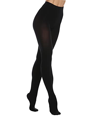 EVERSWE Women's 80 Den Soft Opaque Tights, Women's Tights (Large-X-Large, Totally Black)