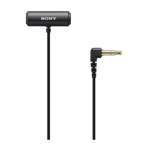 Sony Compact Stereo Lavalier Microphone ECMLV1,Black, Small