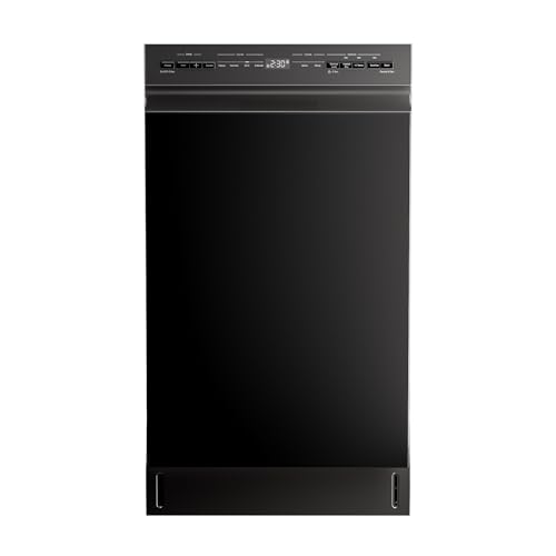 Midea MDF18A1ABB Built-in Dishwasher with 8 Place Settings, 6 Washing Programs, Stainless Steel Tub, Heated Dry, Energy Star, Black