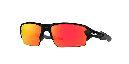 Oakley Men's OO9271 Flak 2.0 Low Bridge Fit Rectangular Sunglasses, Matte Black Camo/Prizm Ruby, 61 mm