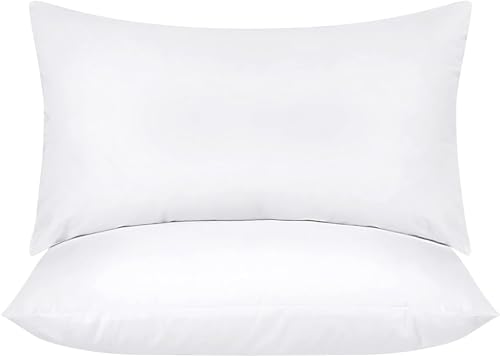 Utopia Bedding Throw Pillows Insert (Pack of 2, White) - 12 x 20 Inches Bed and Couch Pillows - Indoor Decorative Pillows