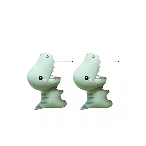 Ulobey Cute Animal Bite Ear Studs Earring - Fashion 3D Polymer Clay for Girls Women - Simple Cartoon Soft Pottery Ear Studs Decors - Creatives Gifts Accessories - Dinosaur