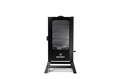 Masterbuilt 40-inch Digital Electric Vertical BBQ Smoker with Leg Kit, Side Wood Chip Loader and 970 Cooking Square Inches in Black, Model MB20070122