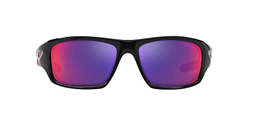 Oakley Men's OO9236 Valve Rectangular Sunglasses, Polished Black/Positive Red Iridium, 60 mm, 1