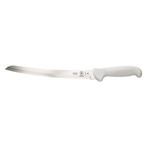 Mercer Culinary Ultimate White 10' Curved Wavy Edge Bread Knife, White