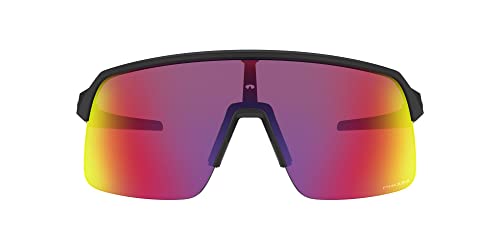 Oakley Men's OO9463 Sutro Lite Rectangular Sunglasses, Matte Black/Silver/Prizm Road, 39 mm