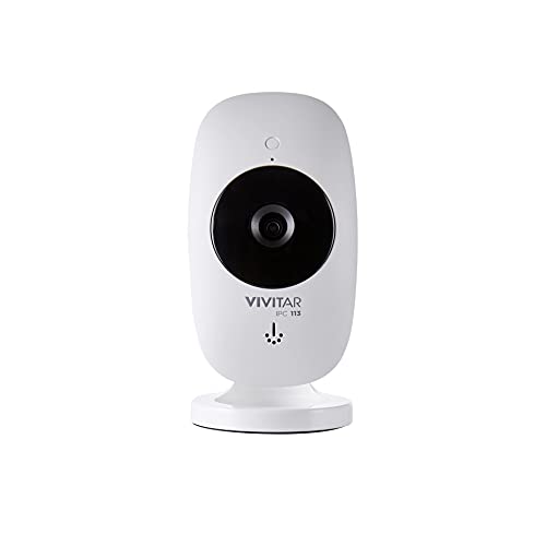 Vivitar IPC113-WHT Wide Angle 1080p HD Wi-Fi Smart Home Camera with Motion Detection, Night Vision, Cloud Backup, Two-Way Audio, Child and Pet Monitor, iOS and Android App for Home/Office Use, White