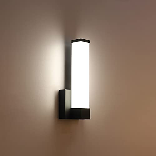7Degobii Black Wall Sconce for House Decor LED Wall Lights for Bedroom Bedside Wall Lamp Modern Indoor LED Hallway Sconces Wall Lighting 12' Inch Height 12W 4000K