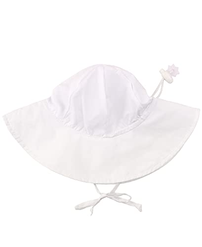 RuffleButts White Sun Protective Hat - 12-24m