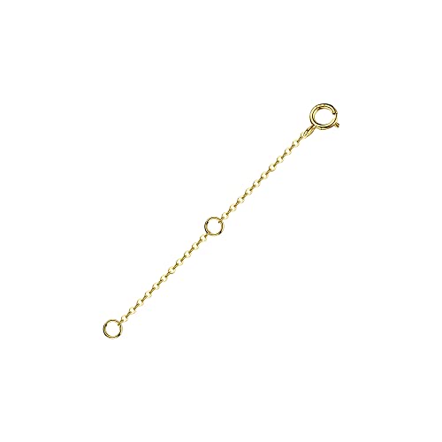 14K Solid Gold Necklace Extender Real 14K Bracelet Extender 2 3 4 Inch Durable Adjustable Chain Gold Anklets Extension for Women 2' 3' 4' (14K Yellow Gold-2 Inch)